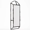 Rectangular Decorative Mirror With Black Metal Frame For Modern Home Decor 3d model