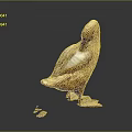 Artistic Bird Sculpture Carving With Woven Texture And Reflective Base