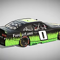 Black And Green Chevrolet Race Car With Garmin Verizon ForeverLawn Logos And Number 0