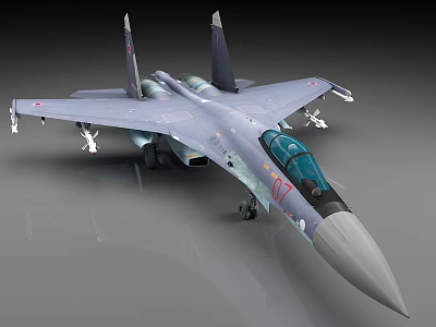 Advanced Gray Fighter Jet With Sharp Nose Canopy Twin Tail Fins And Weapon Pylons 3d model