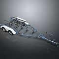 Heavy Duty Metal Trailer Frame With Dual Wheels And Support Structure Design