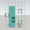 Modern Display Shelf With Grid Structure And Multi Layer Open Compartments