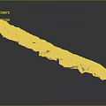 Long Architectural Decorative Strip With Green And White Textured Surface Details