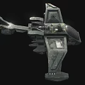 Advanced Cosmic Spacecraft 3D Model With Aerodynamic Structure And Green Exterior