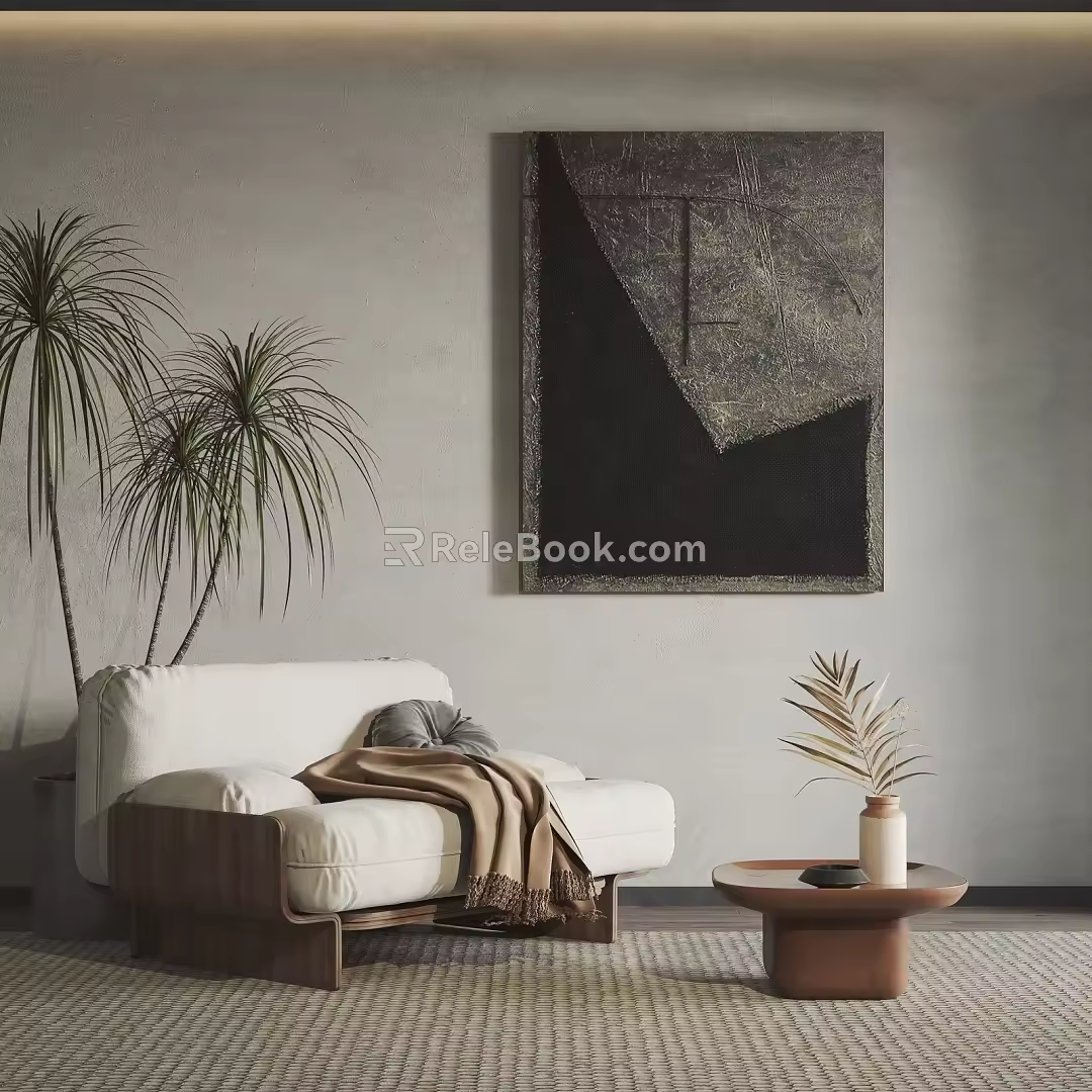 Quiet single sofa combination 3d model