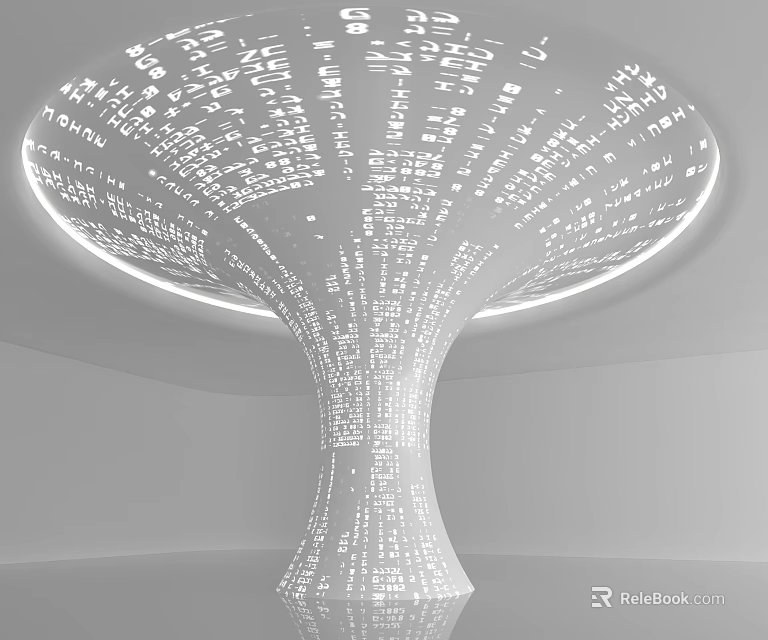 Text Decorated Modern Pillar With Illuminated Unique Artistic Elegant Structure Design 3d model 