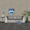 Modern Minotti double sofa 3d model