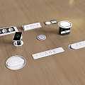 Modern embedded multi-function socket desktop socket flip patch cord board 3d model