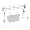 White Foldable Wall Mounted Laundry Drying Rack With Hanging Towel And Towel Holder