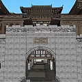 Ancient Chinese Architecture With Traditional Tile Roofs Stone Walls And Arched Gate