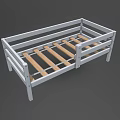 Simple Design Baby Bed With White Frame And Wooden Slats For Nursery