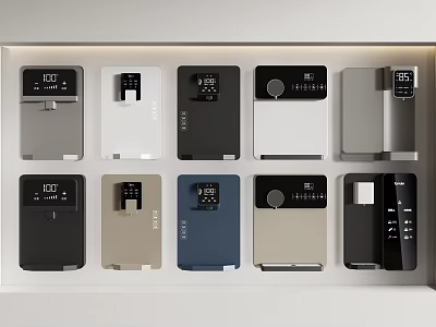 Various Styles Daily Use Appliances Displayed On Wall 3d model