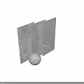 Gray Marble Wall Components Featuring Textured Surface And Round Stone Ball