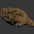 Handcrafted Wooden Carved Toad Figurine With Intricate Details For Home Interior Decor