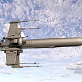 Advanced Futuristic Military Aircraft With Multiple Engines Flying In Blue Sky