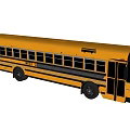 Yellow School Bus With Stop Sign And Number 416 3d model