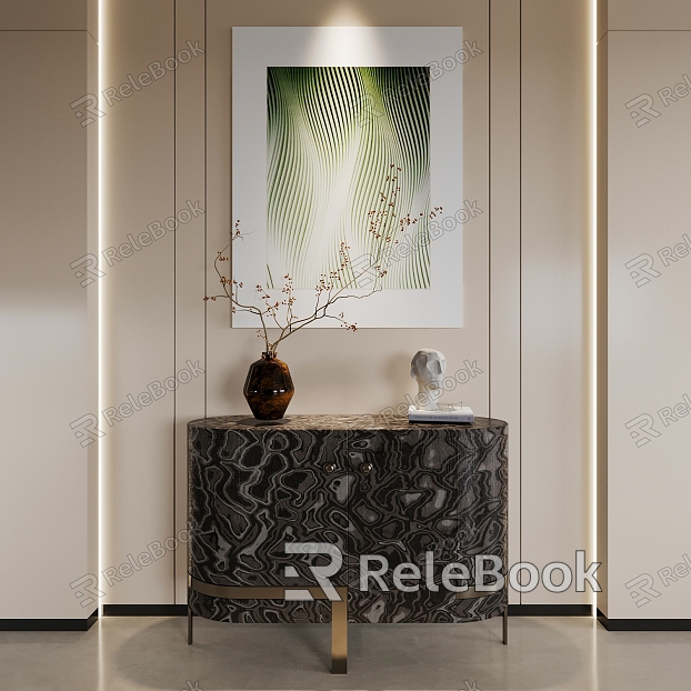 Modern Entrance Cabinet Low Cabinet Side Cabinet Painting model