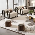 New Chinese Sofa Coffee Table Combination 3d model
