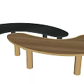Modern Organic Shaped Coffee Tables Wooden and Black with Curved Tops and Sturdy Legs