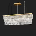 Elegant Crystal Chandelier with Multi Layered Design and Gold Frame for Modern Luxury Interior Decor