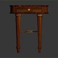 Elegant Mahogany Round Side Table With Carved Legs And Drawer Knob