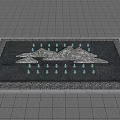 Modern Water Fountain Design With Stone Border And Decorative Water Jets