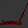 Red Hydraulic Car Jack Equipment With Wheels And Handle For Repair