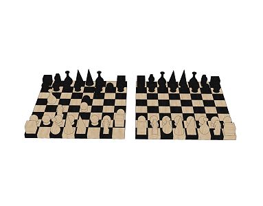 modern chess board 3d model