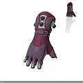 Purple Mechanical Glove With Multiple Buttons Metal Components And Straps