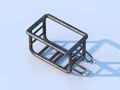Square Metal Frame Structure With Rustic Texture And Bolted Base Details 3d model