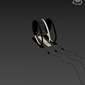 Modern Table Lamp With Circular Design And LED Light Strip In Gold Black White Colors