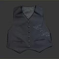 Gray Daily Life Vest With Multiple Buttons Two Pockets And Handwritten Text 3d model