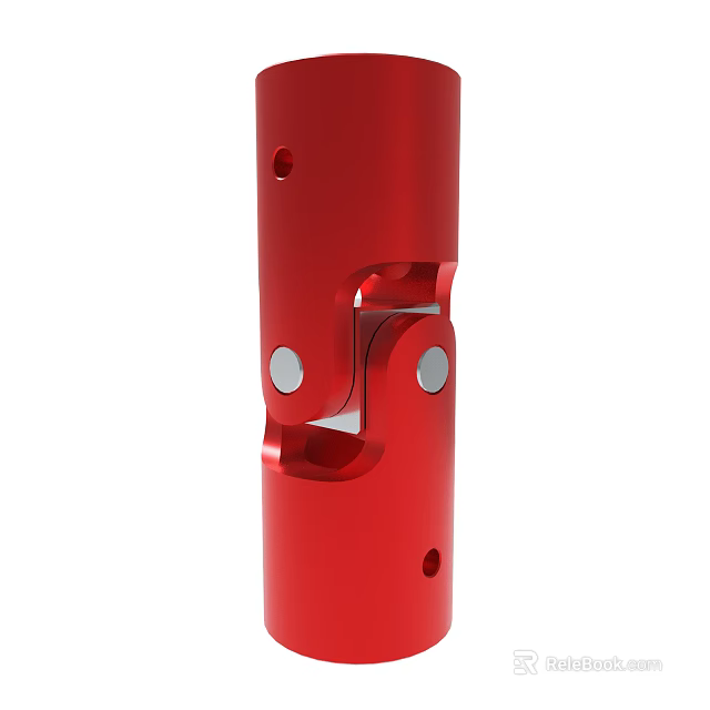 High Quality Red Metal Connecting Component With Holes And Bolt Joints 3d model 