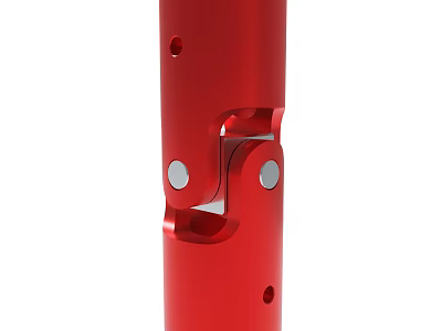 High Quality Red Metal Connecting Component With Holes And Bolt Joints 3d model