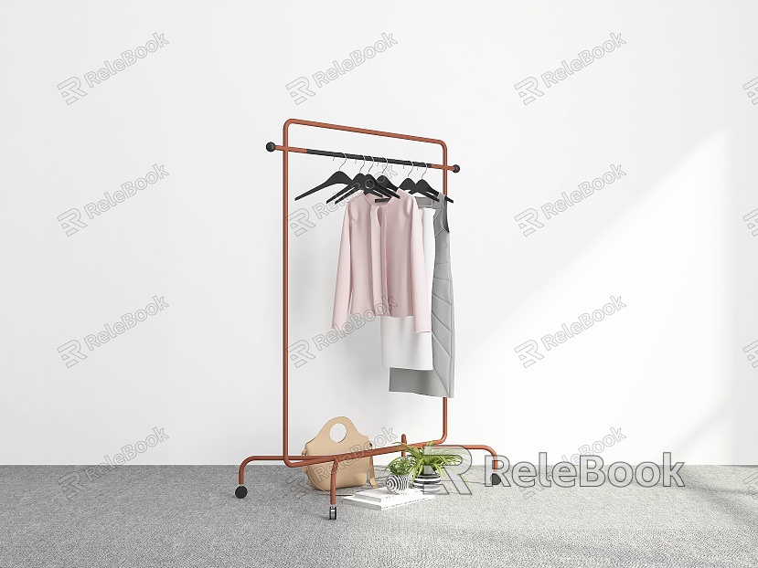 Hangers Floor Hangers Clothes Hangers Coat Racks Movable Hangers Hangers model