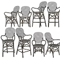Wicker Leisure Chairs With Armrests And Different Heights For Patio Leisure Use
