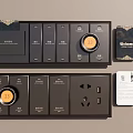 Switch socket combination room card hotel switch combination 3d model