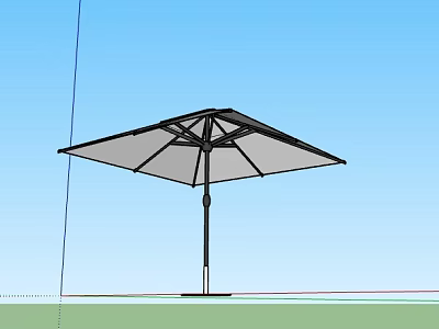 Outdoor Sunshade With Metal Frame And White Canopy For Garden Patio Use 3d model