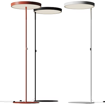 Modern Minimalist Floor Lamp With Metal Stand And White Shade Design 3d model