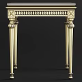 Elegant Classic Side Table With Dark Marble Top And Golden Carved Legs
