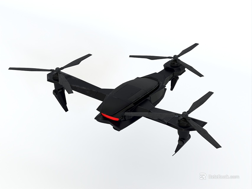 Black Quadcopter Drone With HD Camera For Mobile Digital Photography And Aerial Shots 3d model 