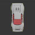 Silver Classic Sports Car With Red Interior And Rear Spoiler Design