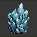 Blue Crystal Cluster Ornament With Sharp Crystals White Edges And Dark Background