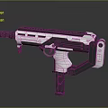 Modern Tactical Gun With White And Black Design Featuring Rail Grip And Stock