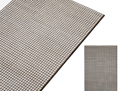 Square Rug With Timeless Grid Pattern In Neutral Tones For Home Decoration 3d model
