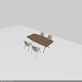 Modern Wooden Conference Table With White Office Chairs And Rectangular Design