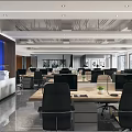 Modern Public Office Area With White Wall Triangle Patterns And Company Logo