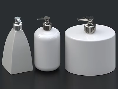 White Modern Liquid Soap Dispensers With Different Shapes 3d model