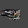 Old Rusty Abandoned Ambulance With Plants On Roof And Medical Service Logo