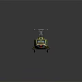 Olive Green Military Helicopter Shark Mouth Design Green Rotors and Weapons on Dark Background